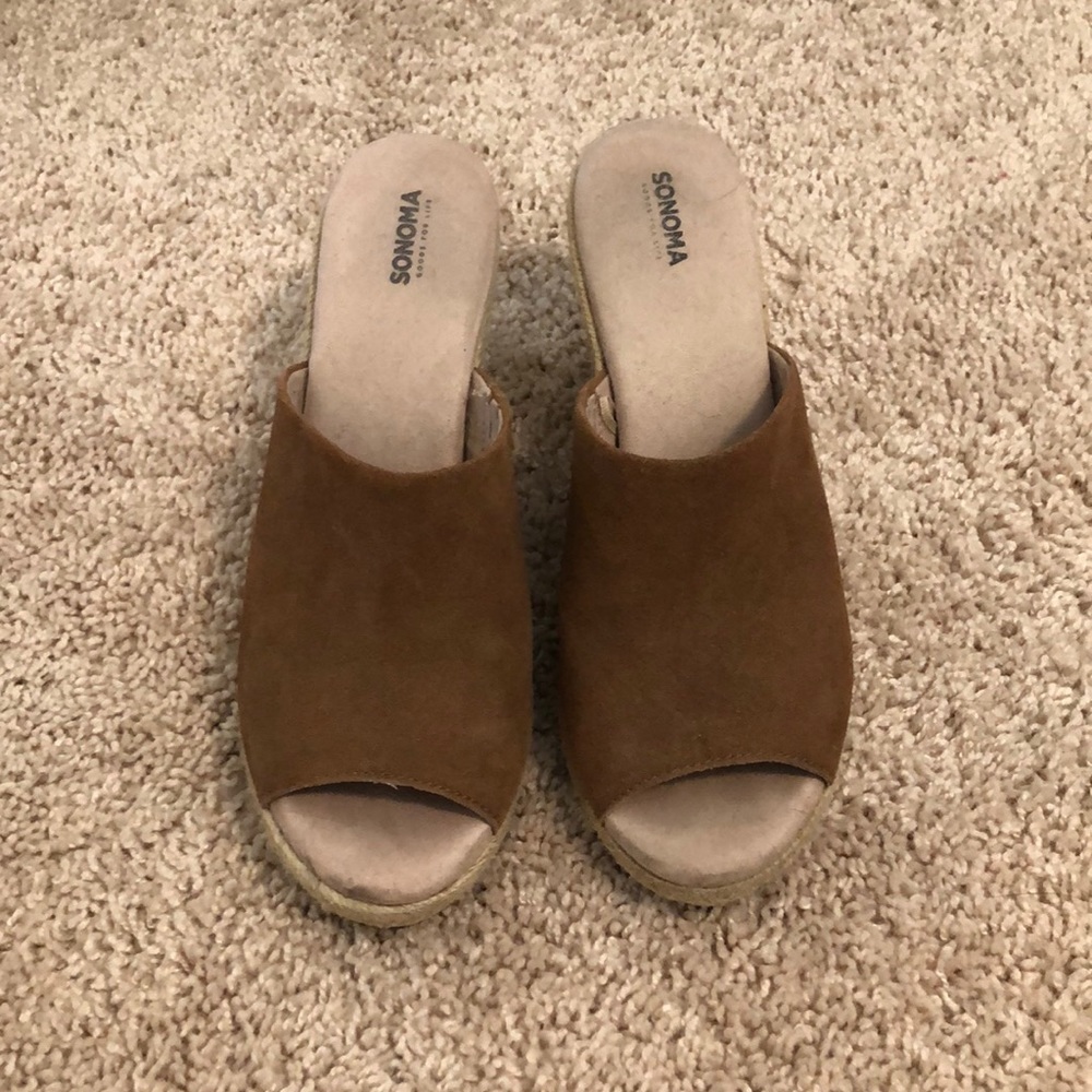SONOMA suede wedge mules